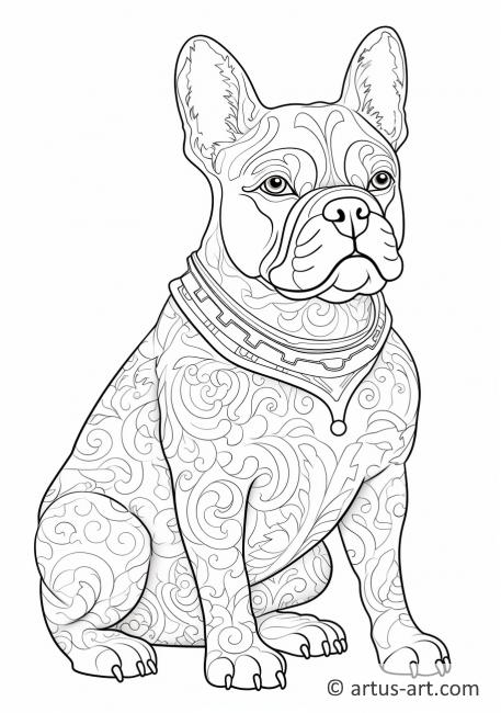 Página para colorear de Bulldog Francés